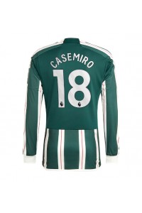 Manchester United Casemiro #18 Jalkapallovaatteet Vieraspaita 2023-24 Pitkähihainen